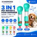 PawSip Go 3-in-1 Portable Pet Water & Food Dispenser
